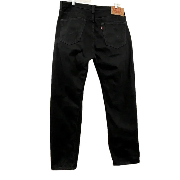 Levi’s 501 original  men’s black button fly mid rise straight casual dark jeans - Picture 1 of 15